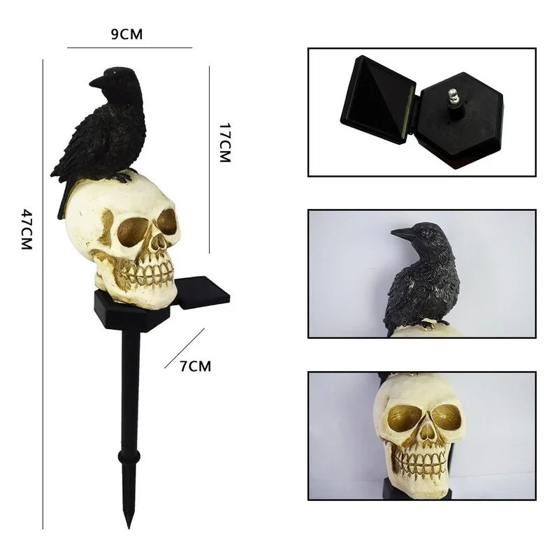 Solar-Powered Halloween Skull Light for Spooky Nights