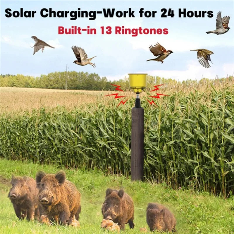 Eco-Friendly Solar Animal Deterrent with Sound & Light Features