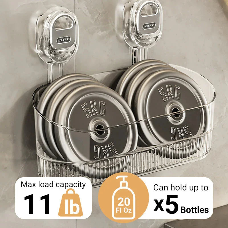 Versatile Wall-Mounted Storage Organizer with Suction Cups