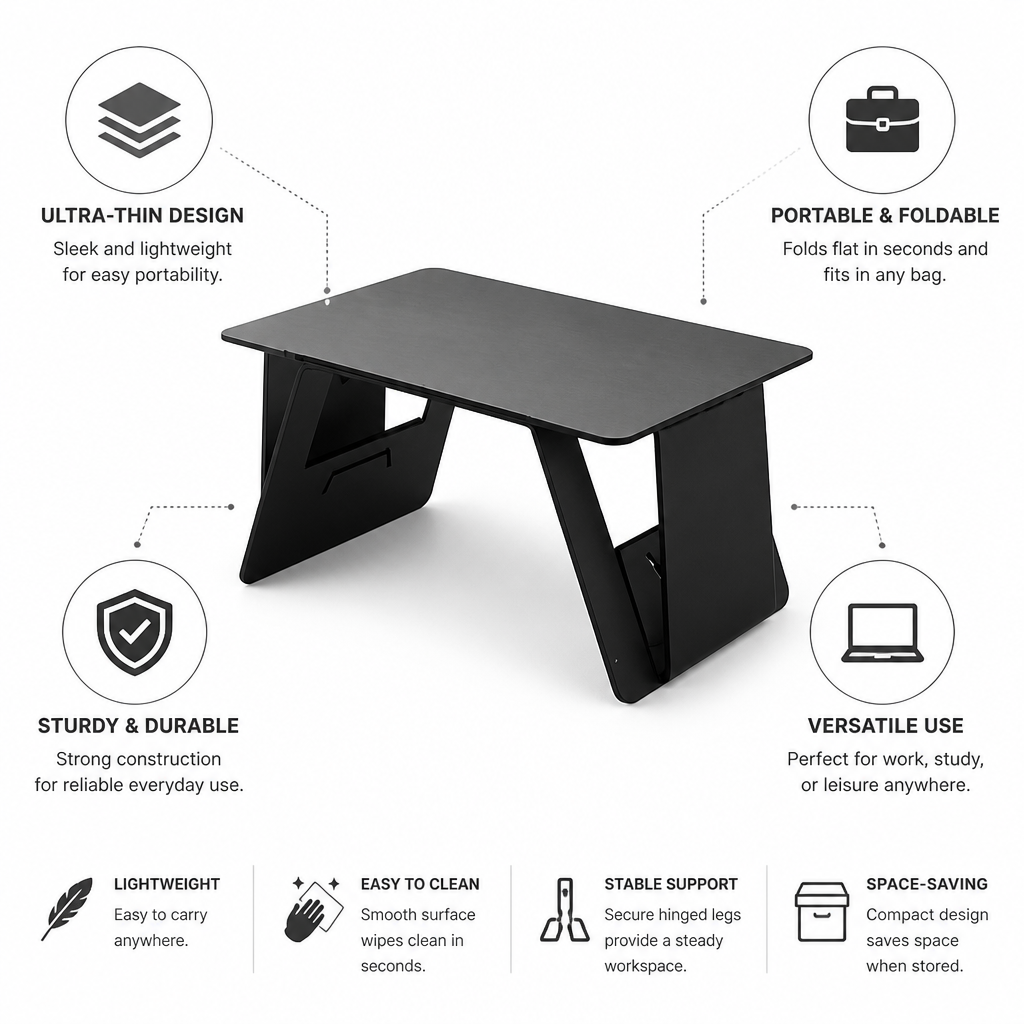 Ultra-Thin Portable & Foldable Laptop Desk