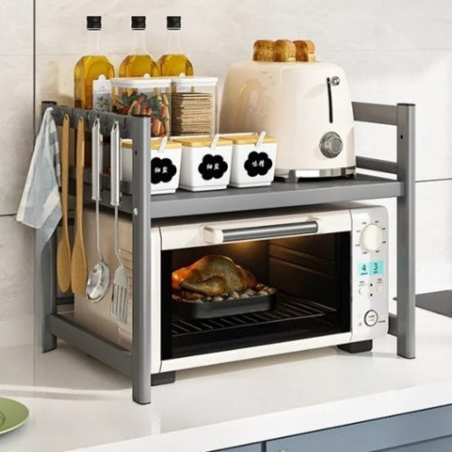 Multi-Tier Kitchen Microwave Storage Rack for Condiments - Rustproof
