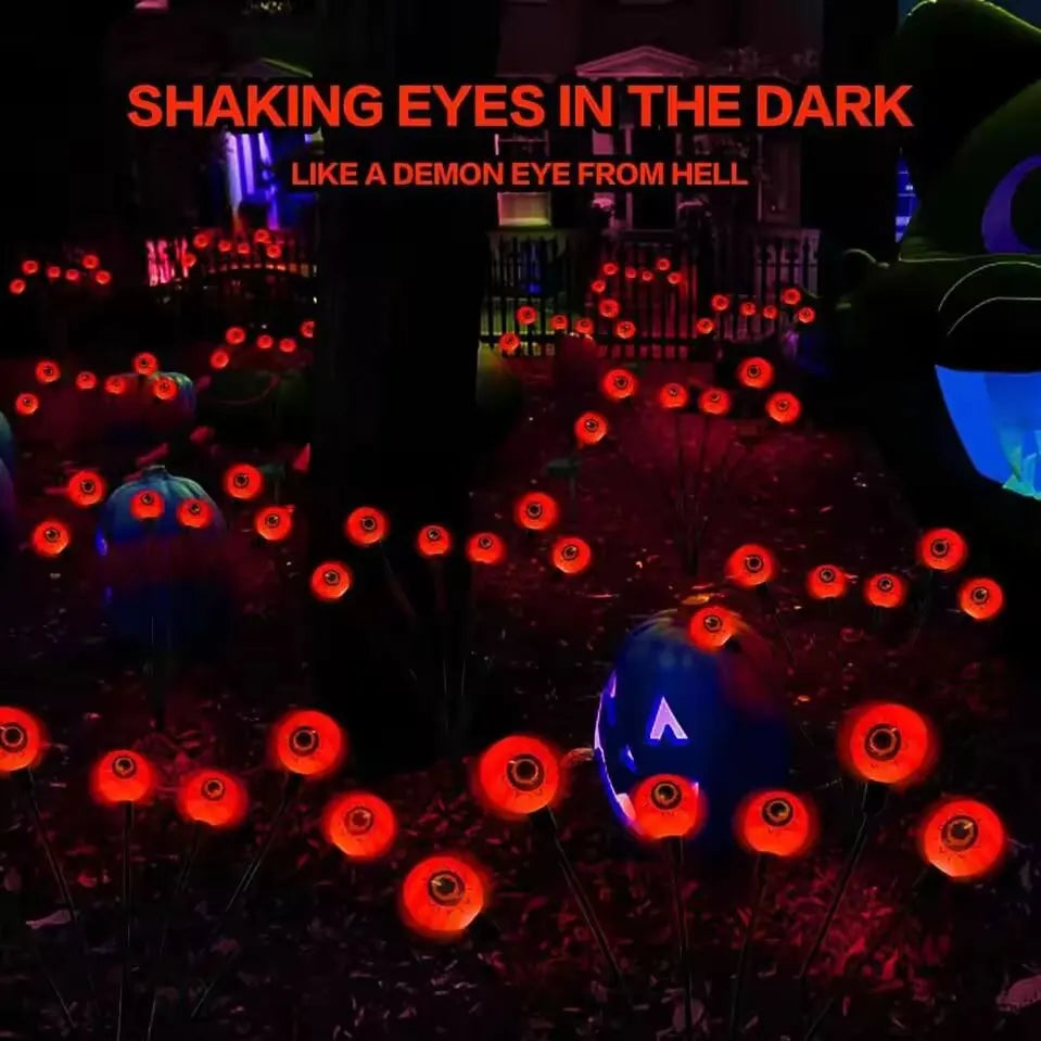 Spooky Solar-Powered Eyeball Garden Lights for Halloween