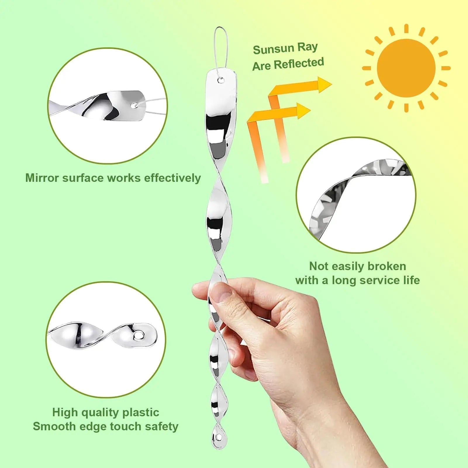 Shimmering Bird Defense Spiral Rod
