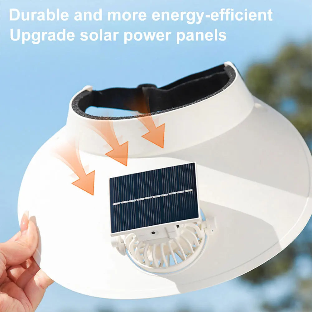Cooling Sun Visor Hat with Solar-Powered Breeze
