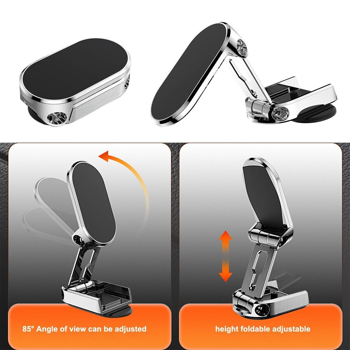Compact Magnetic Car Phone Mount with 720° Rotation