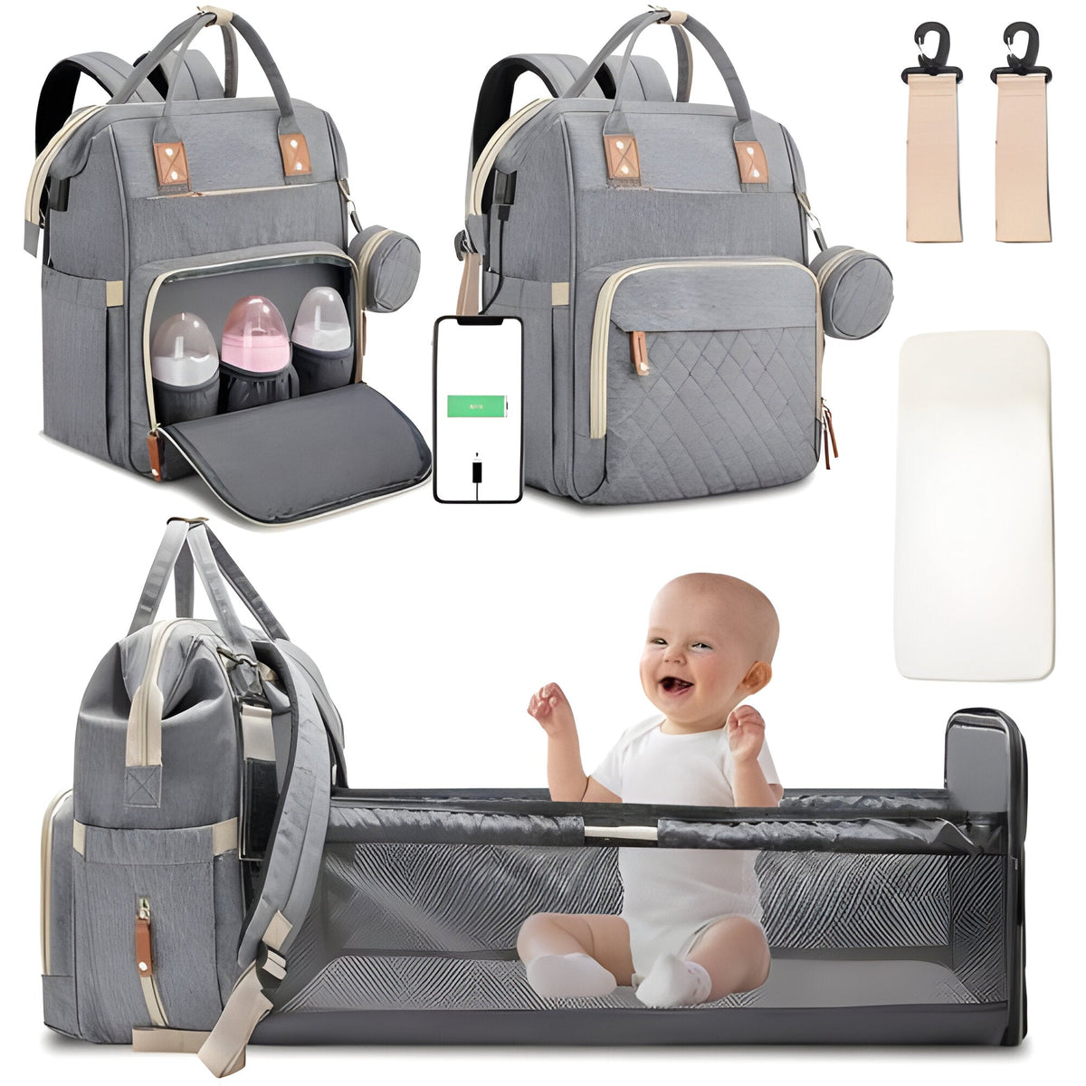 Versatile Travel Baby Cot & Changing Bag Combination