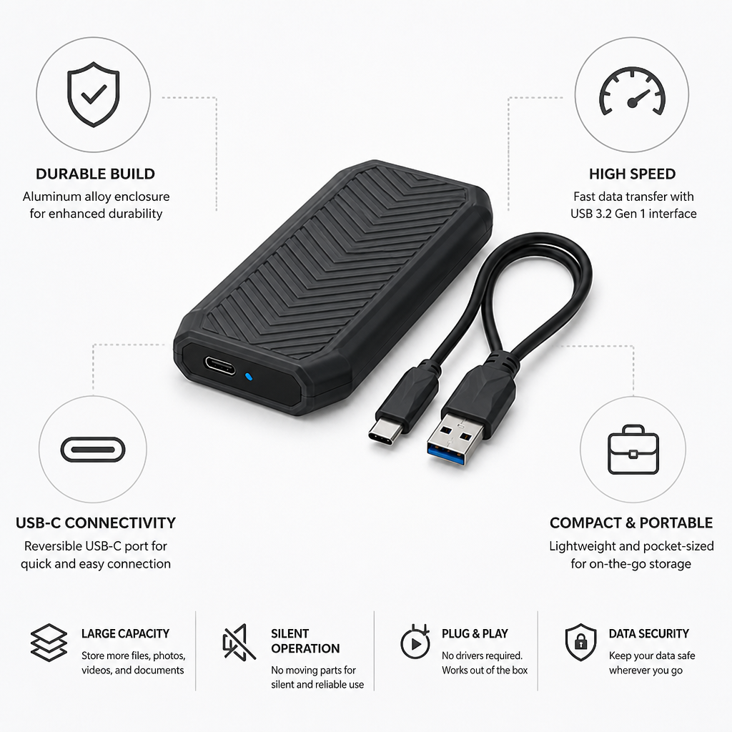 Aluminum Alloy USB-C Portable SSD