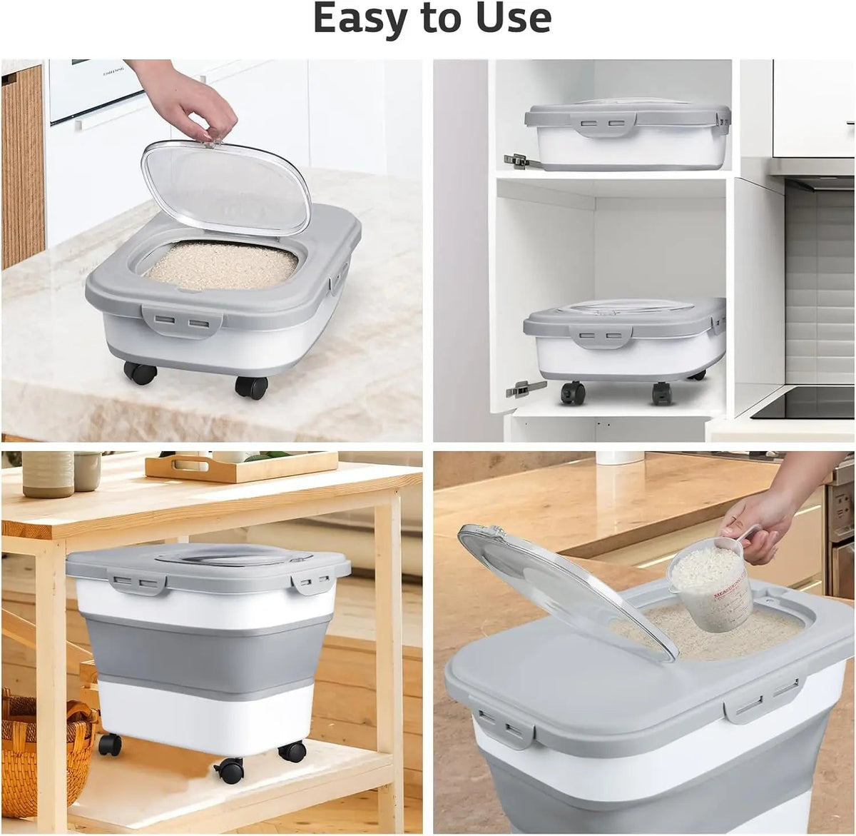Versatile Collapsible Food Storage Solution with Wheels