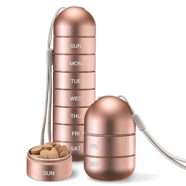 Travel-Friendly 7-Day Pill Organizer with Modular Design