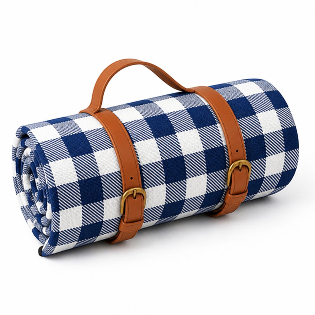 Waterproof PEVA Backing & Soft Acrylic Top Picnic Blanket (Foldable)