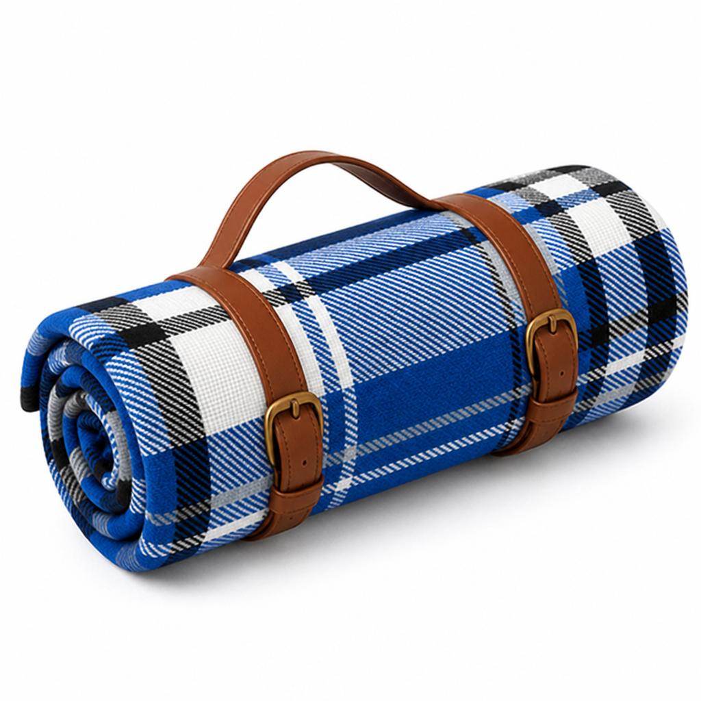 Waterproof PEVA Backing & Soft Acrylic Top Picnic Blanket (Foldable)
