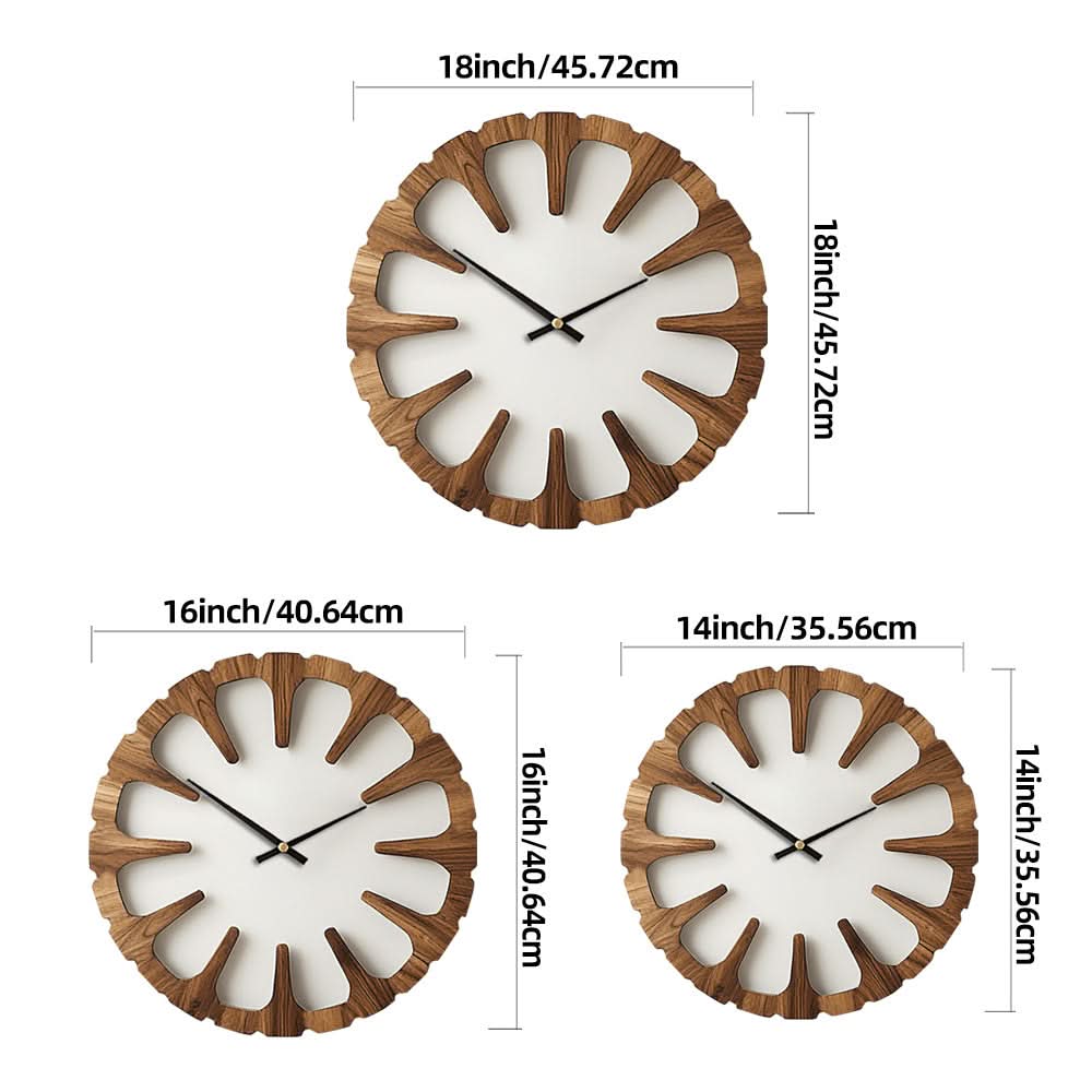SerenityCraft Round Wooden Silent Clock for Tranquil Spaces