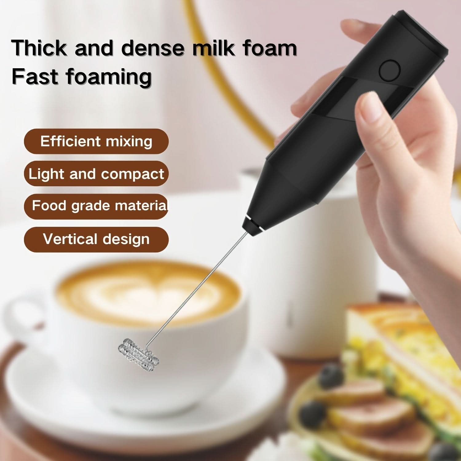 WhipMaster – Handheld Electric Milk Frother for Coffee Lovers