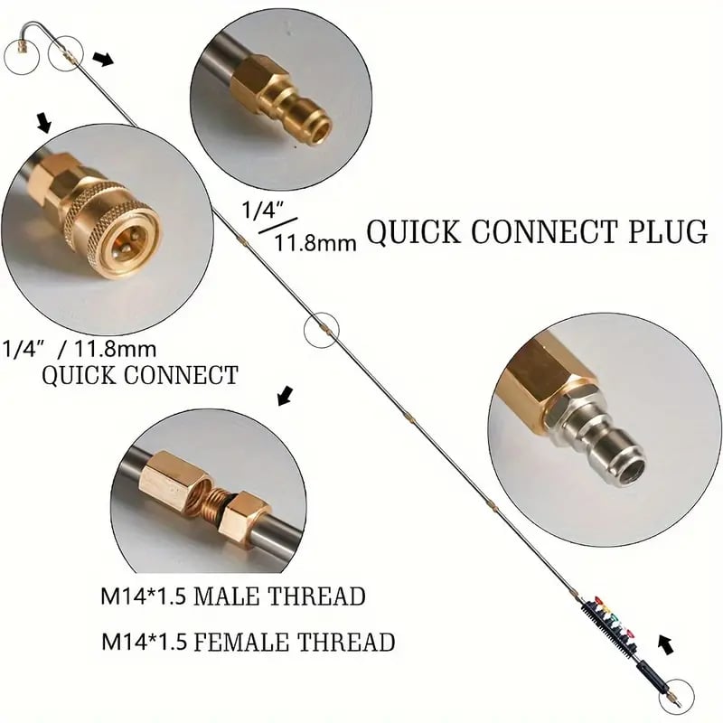 Extendable High Pressure Cleaning Wand Set for Home Maintenance