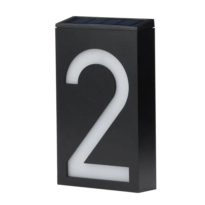 House Number Sign Powered by Solar Energy