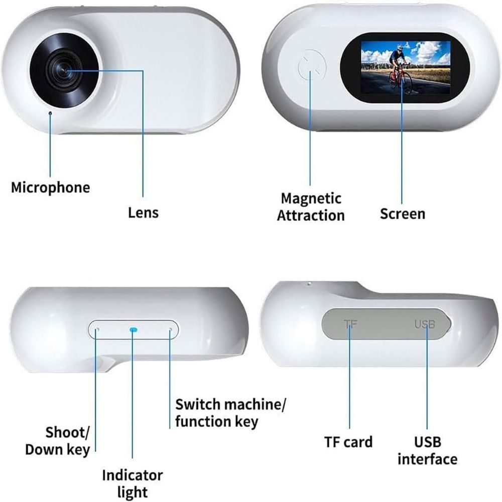 Compact Adventure Camera with Magnetic Mounting