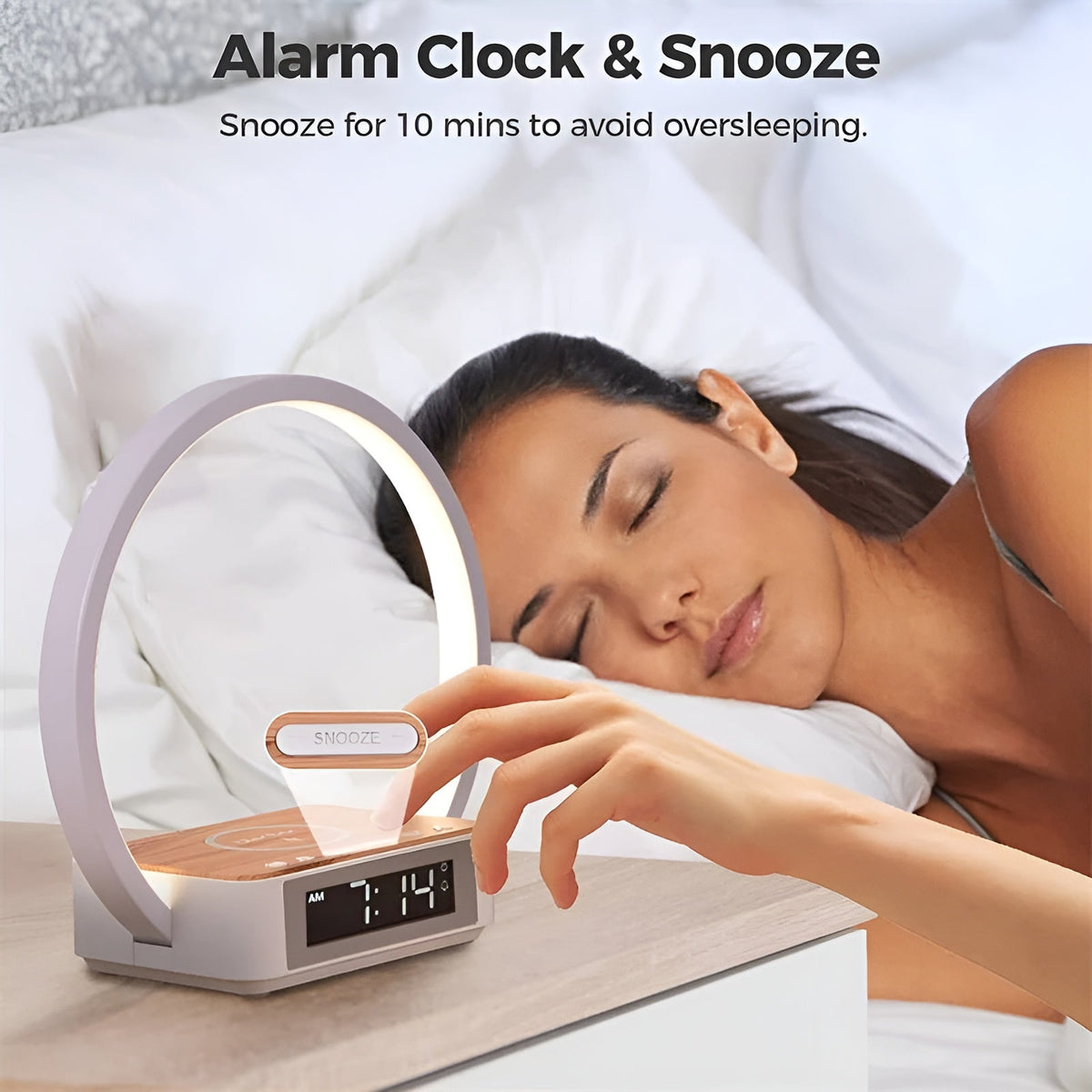 Gentle Wake Night Light with Charger – Adjustable Design
