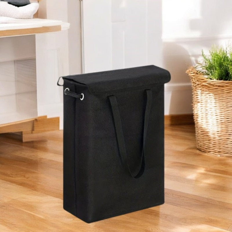 Stylish Slim Laundry Basket with Waterproof Liner and Handles