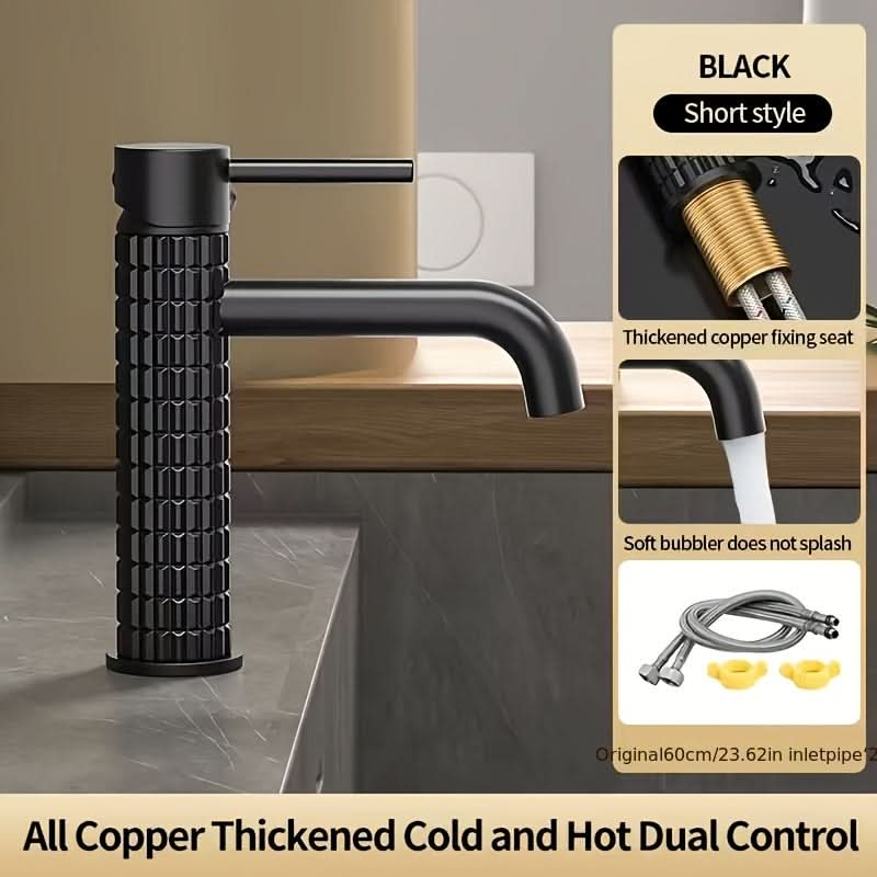 Sophisticated Brass Basin Faucet with Dual Temperature Control