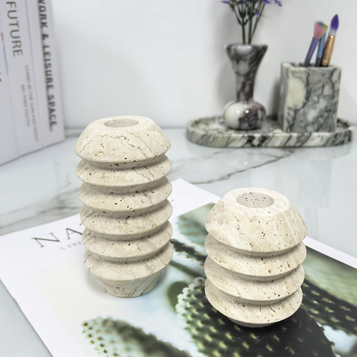 Sophisticated Stone Candle Holder for Timeless Elegance