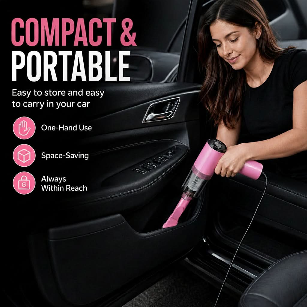 SwiftClean – Compact 12V Handheld Vacuum for Quick Messes