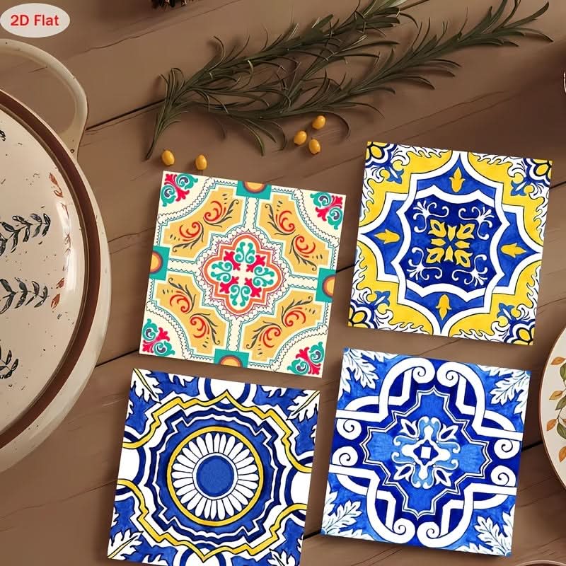 Artisan Wood Coaster Collection with Unique Patterns