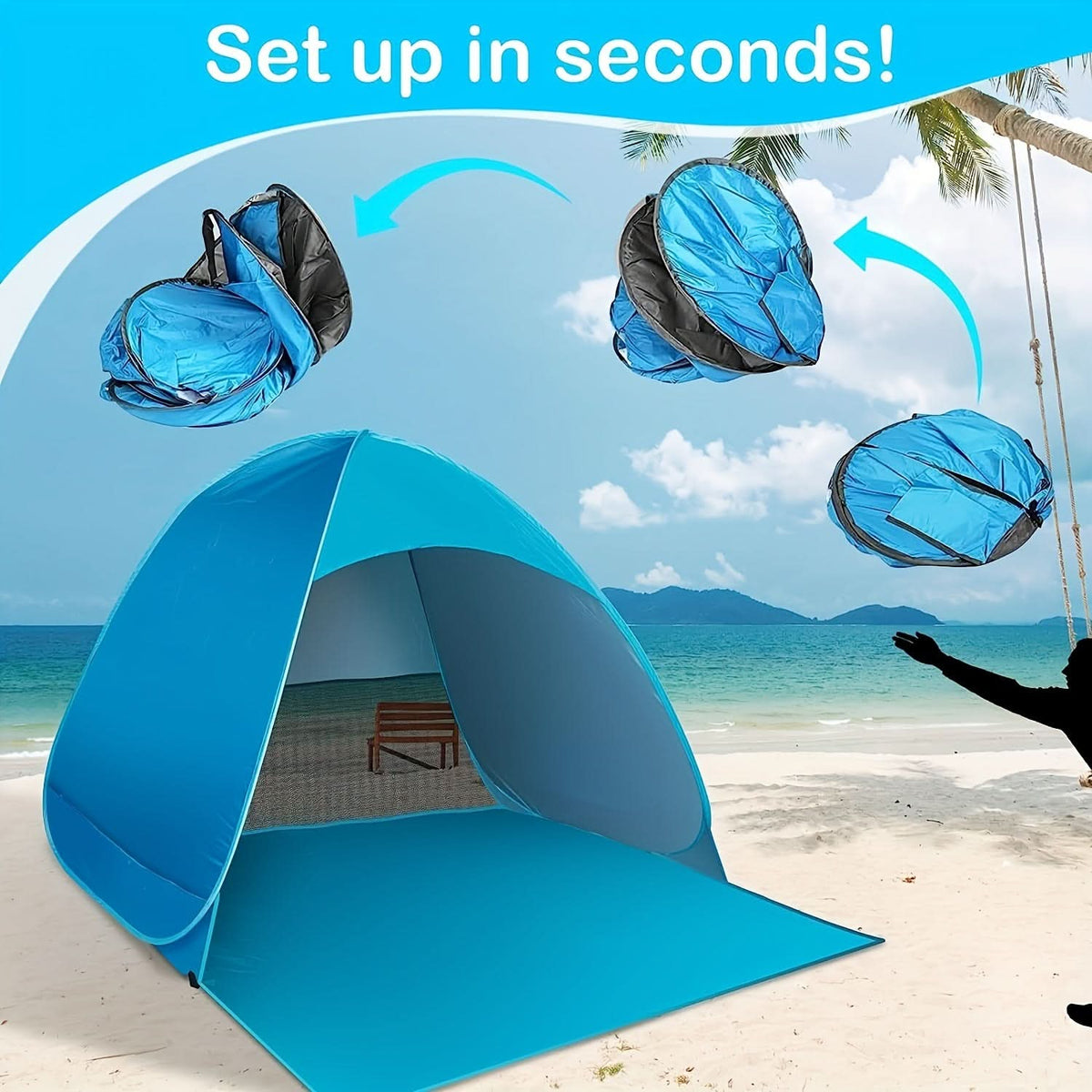 Quick-Set Outdoor Sunshade Tent for Beach and Parks