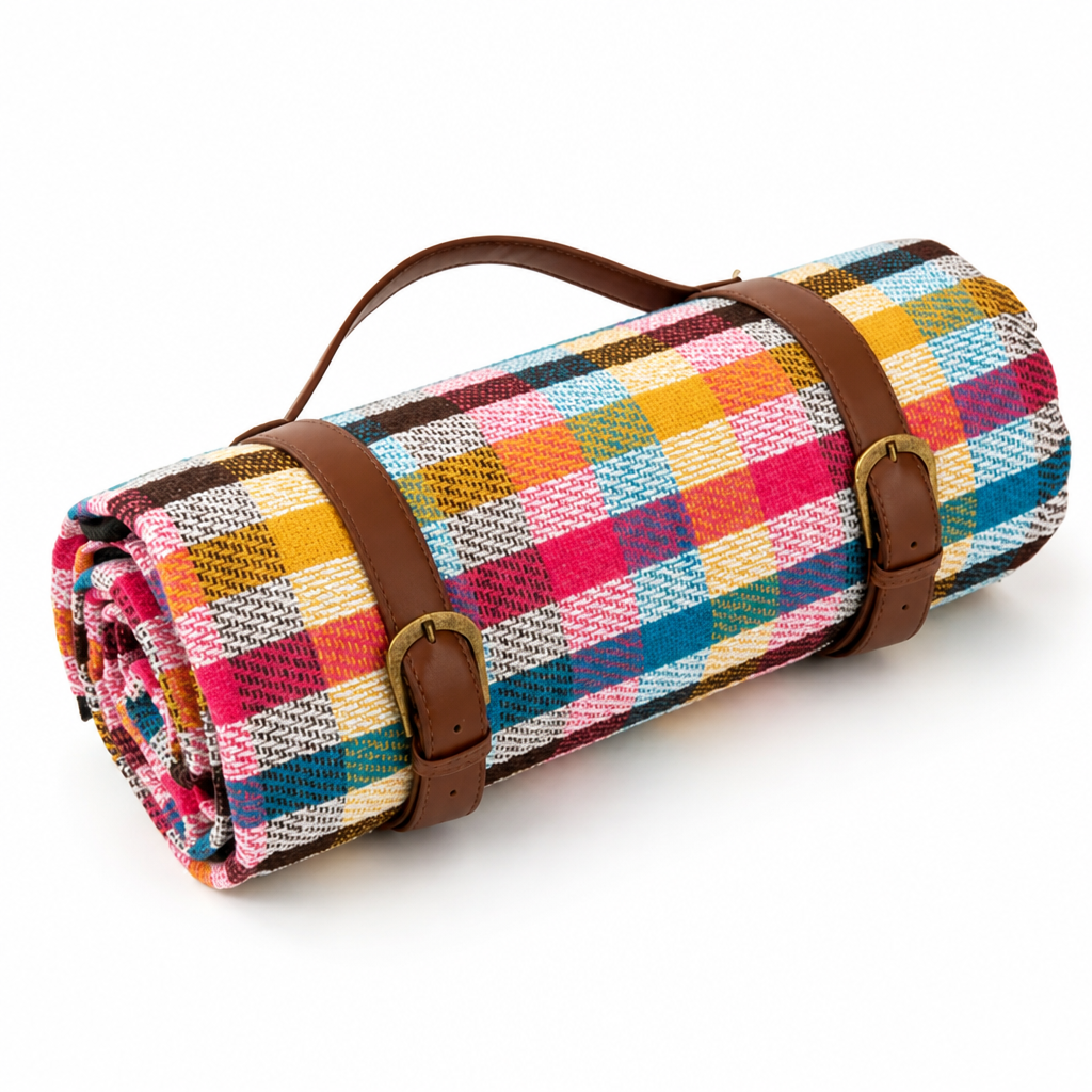 Waterproof PEVA Backing & Soft Acrylic Top Picnic Blanket (Foldable)