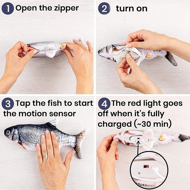Rechargeable Interactive Fish Toy for Cats