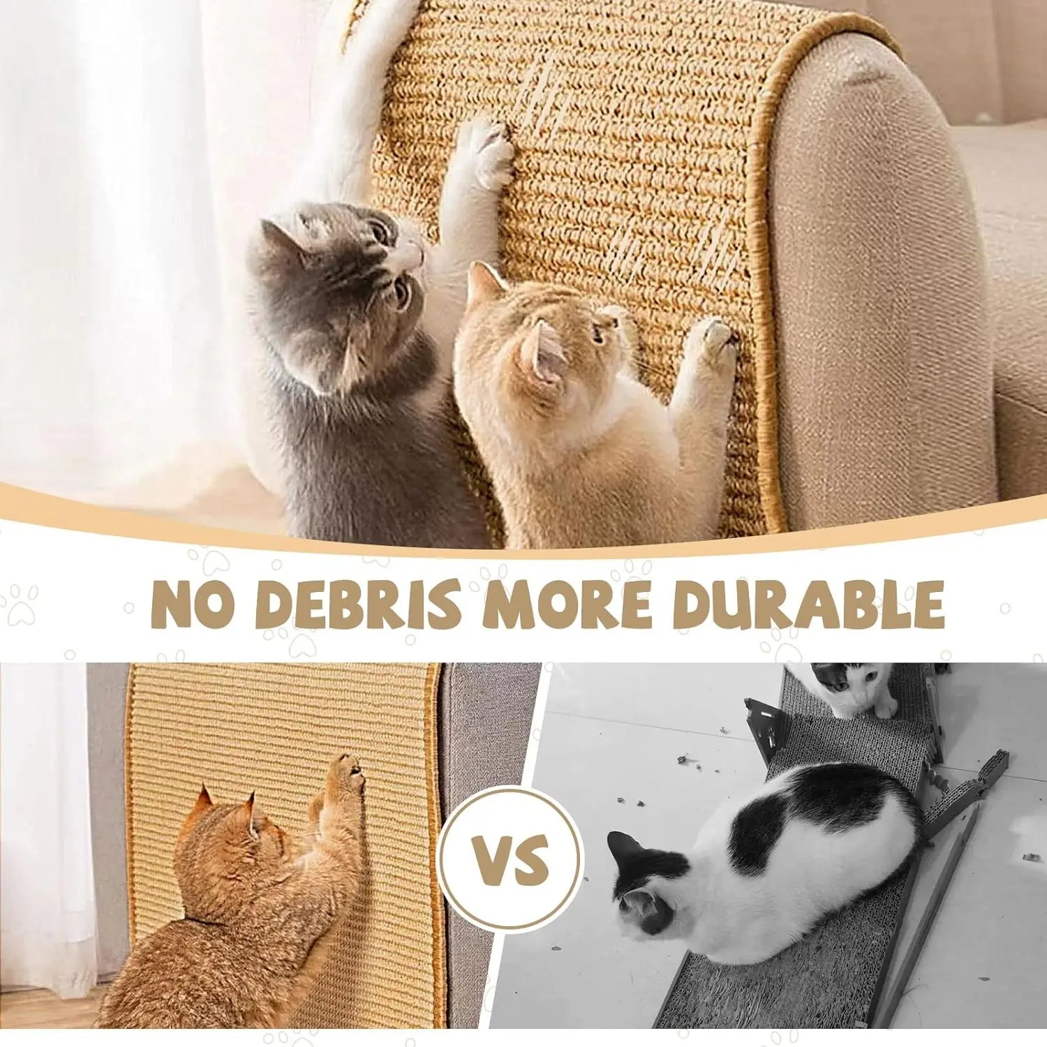 Durable Natural Fiber Cat Scratching Mat for Playtime & Relaxation