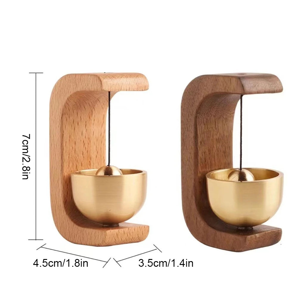 Elegant Wireless Doorbell with Brass Tone and Wooden Design