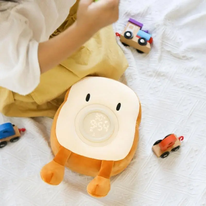 Cozy Time Buddy: Plush Alarm Clock with Gentle Night Light
