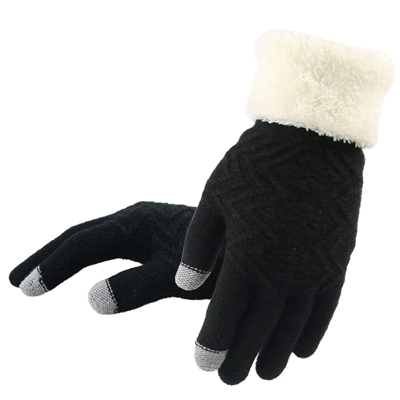 Cozy Fleece-Lined Touch Screen Winter Gloves