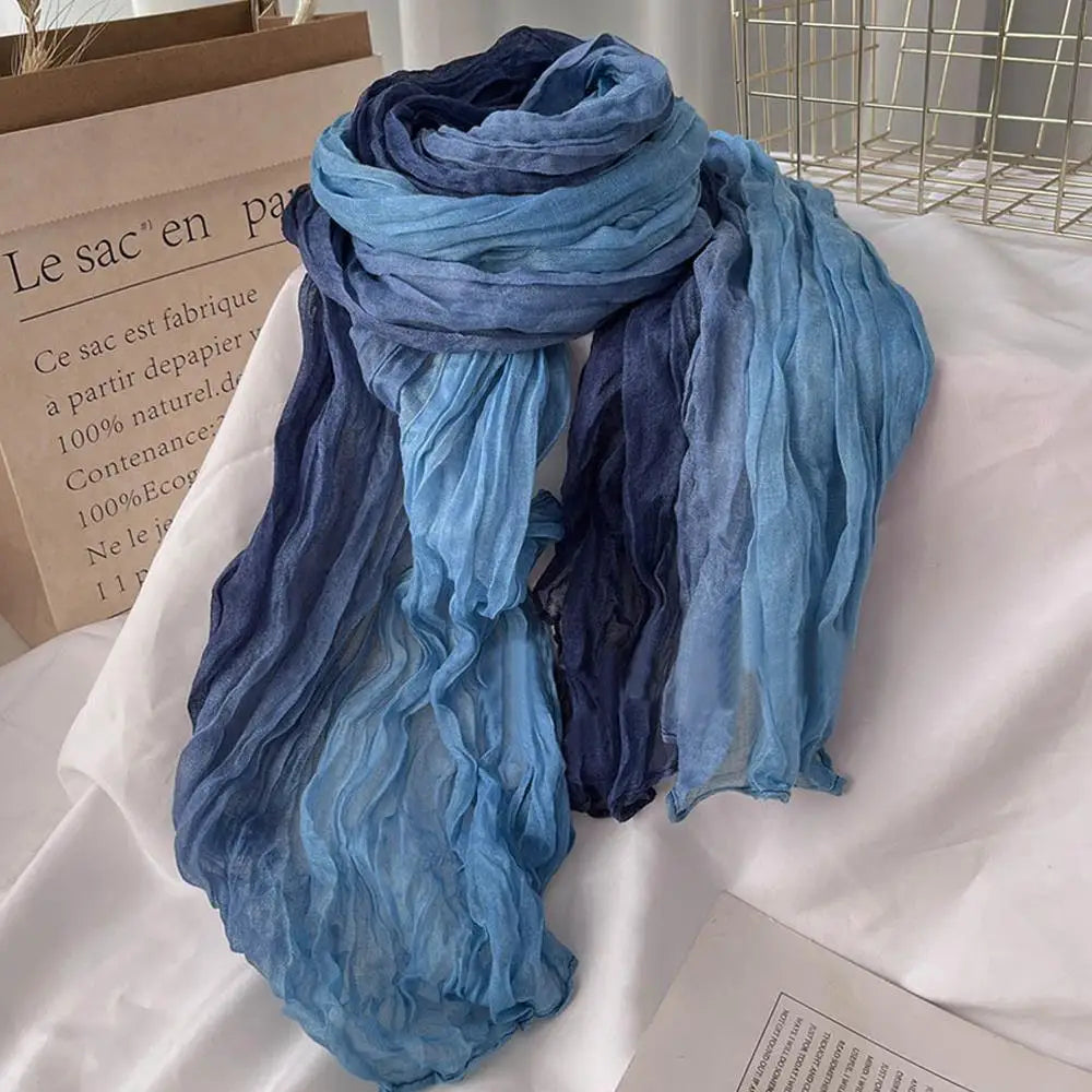 Chic Gradient Cotton Wrap for Winter Elegance