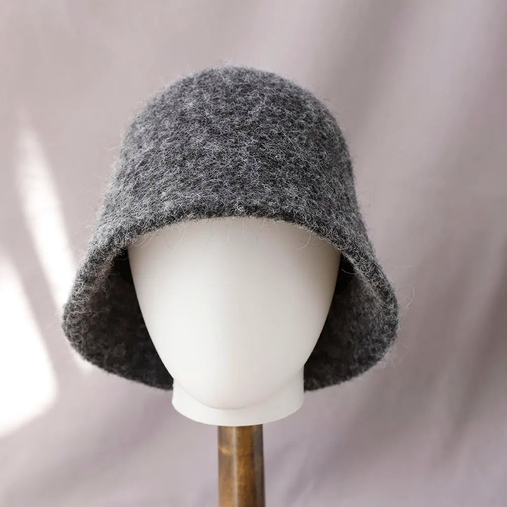 Chic Women's Woolen Bucket Hat for Winter Wear