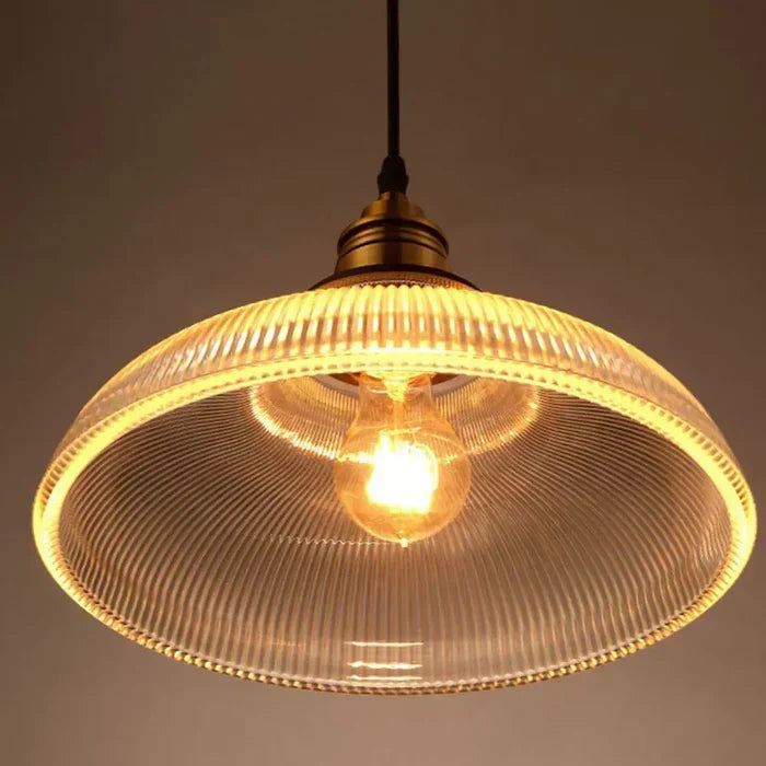 Glass Pendant Light with Crystal Design