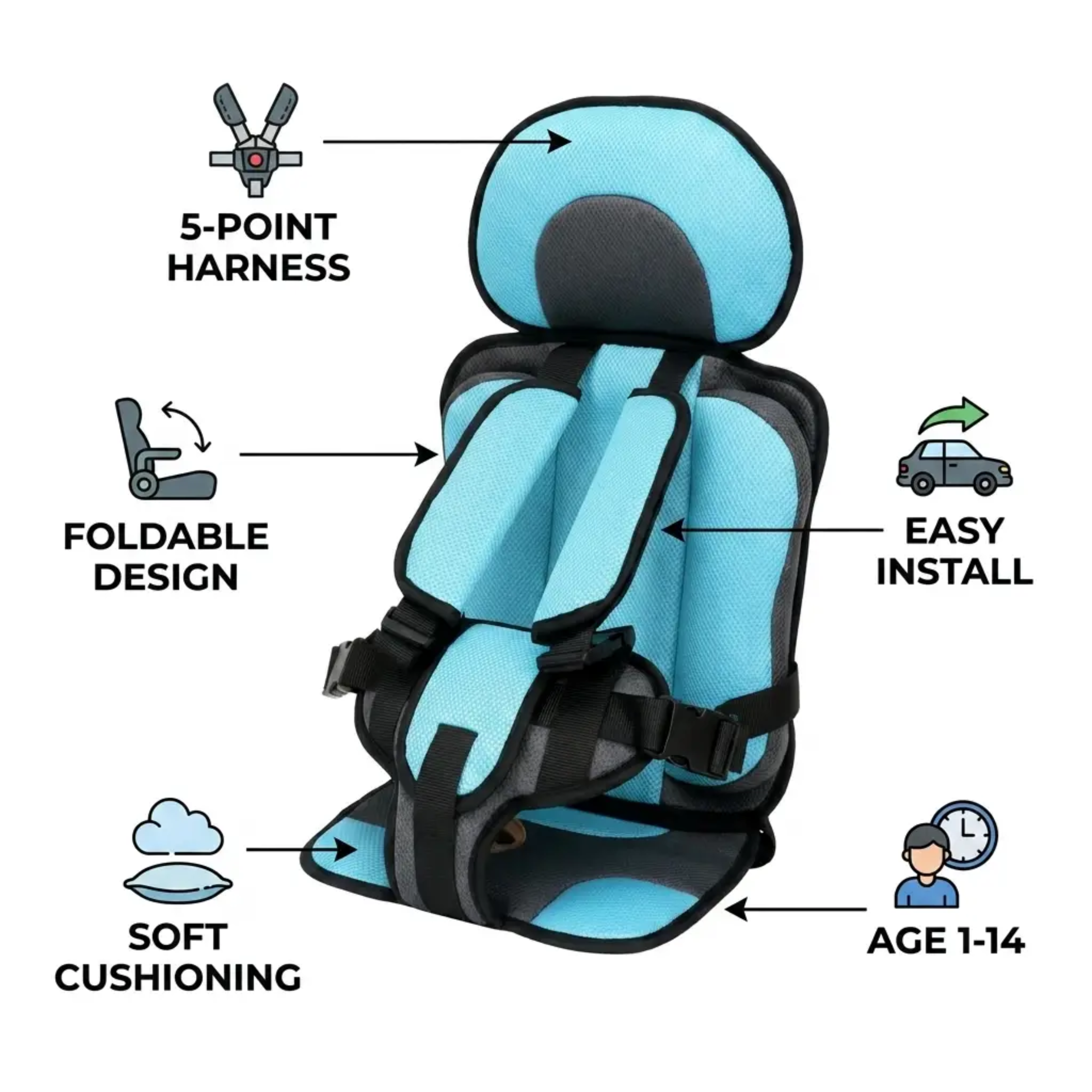 Compact Travel Booster Seat for Kids – Safe & Convenient