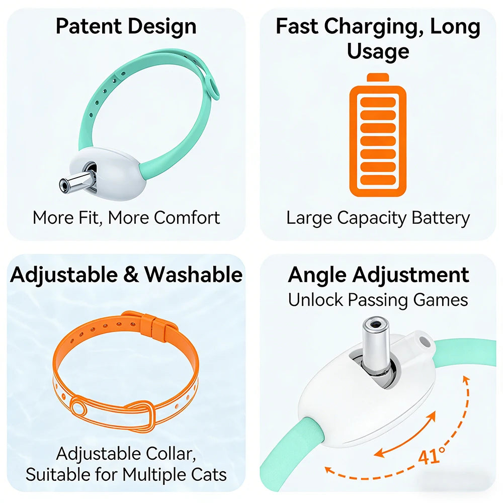 USB Rechargeable Laser Play Collar for Cats