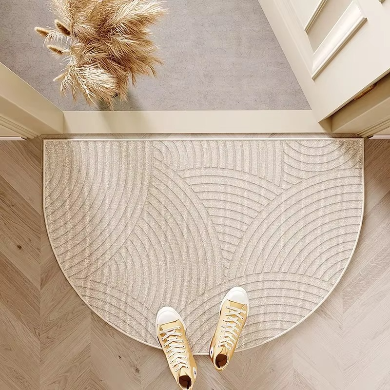 Elegant Half-Moon Entry Mat – Slip-Resistant and Dirt-Guarding
