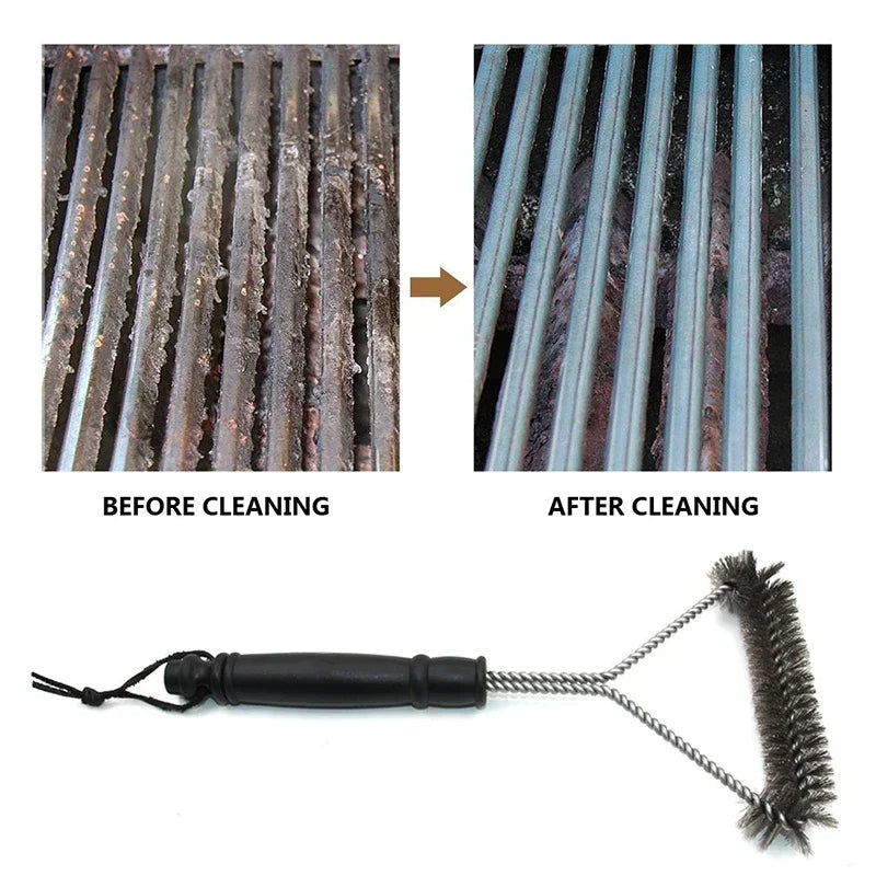 Premium Stainless Steel Grill Cleaner with Extended Handle