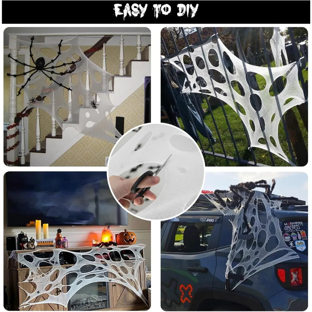 Spooktacular Giant Web Decoration with Ground Stakes