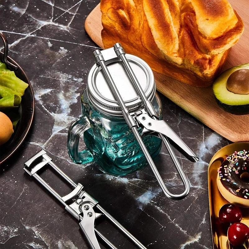 Versatile Stainless Steel Jar Opener with Adjustable Grip