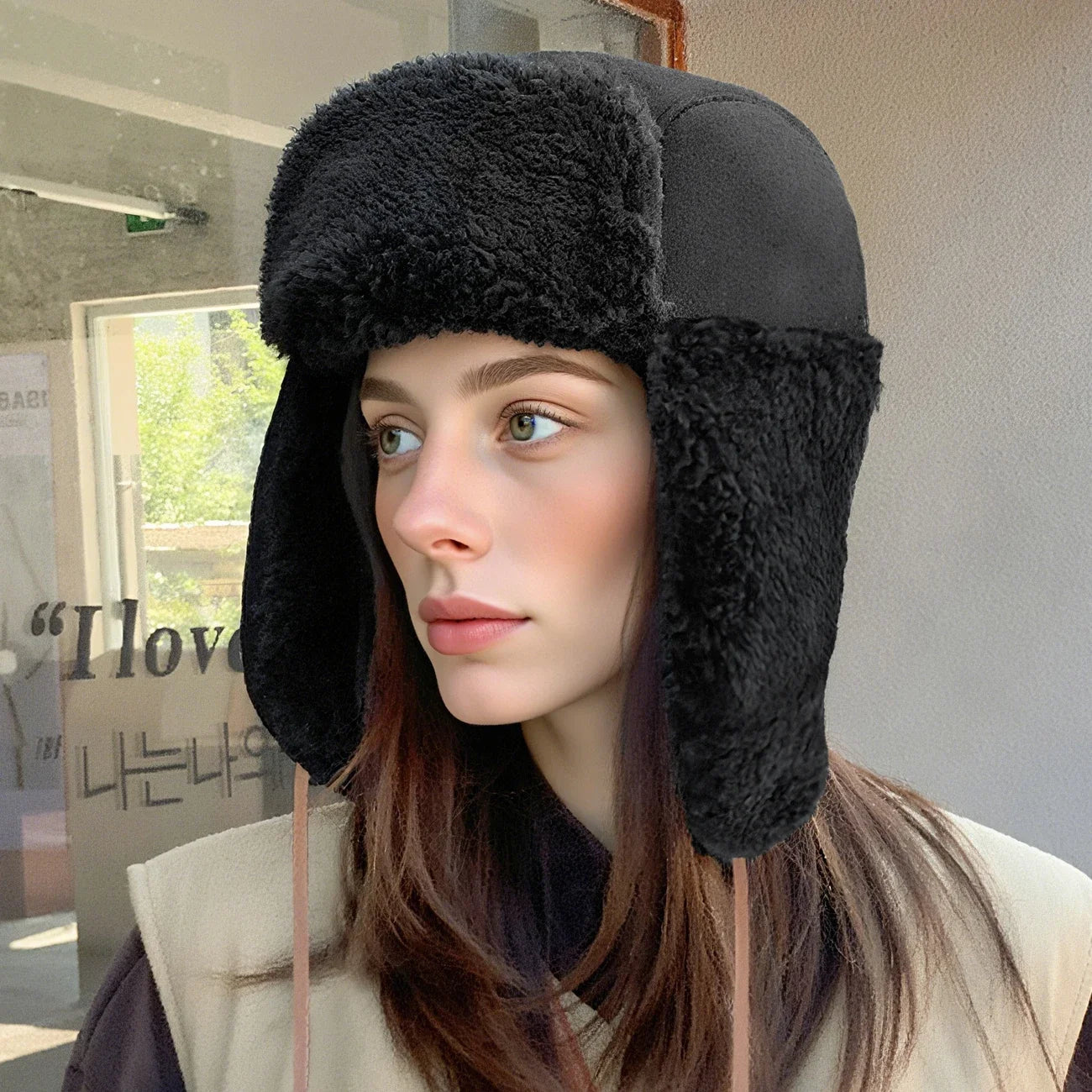 Cozy Fleece Winter Bomber Hat with Ear Flaps