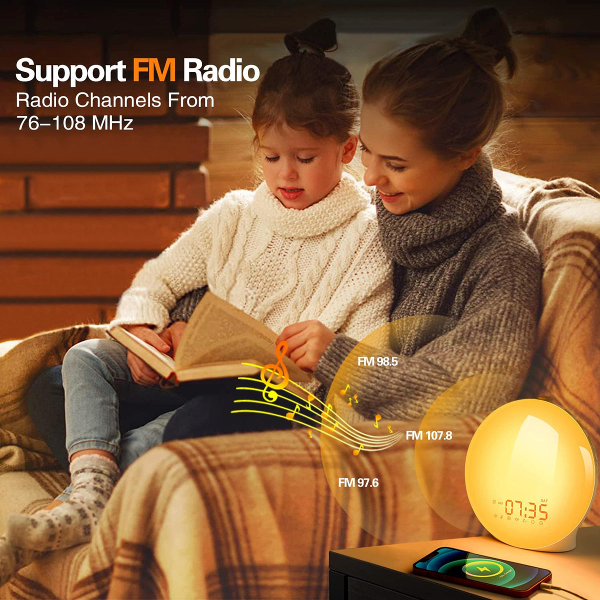 Natural Light Alarm Clock with Soothing Soundscapes