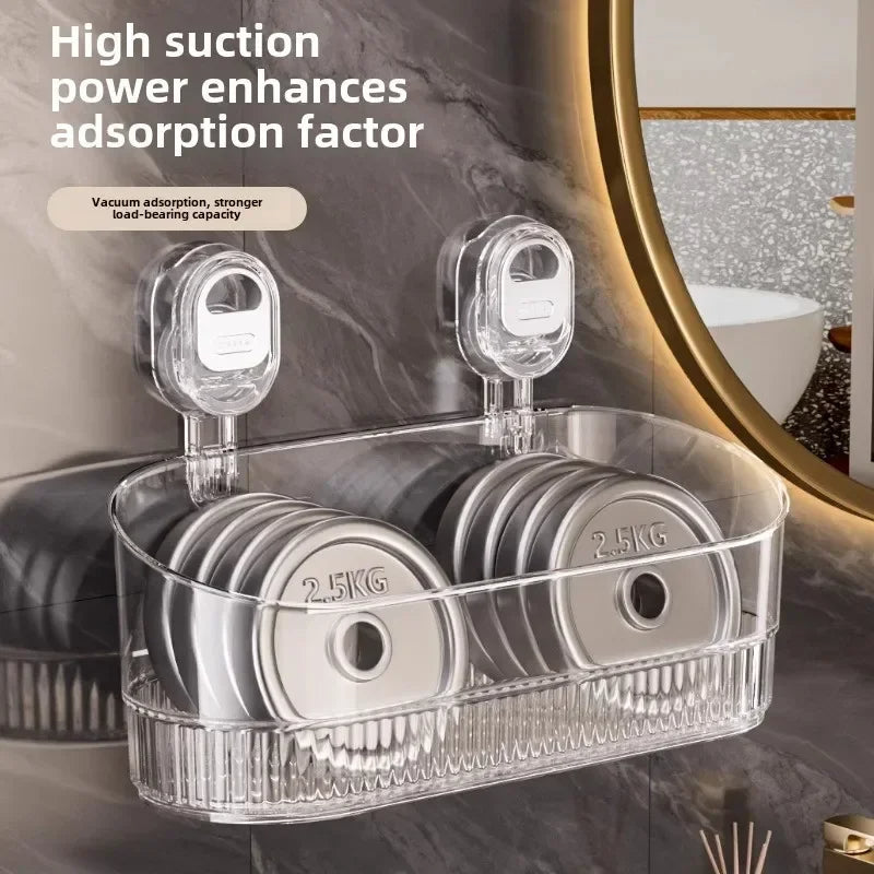 Versatile Wall-Mounted Storage Organizer with Suction Cups