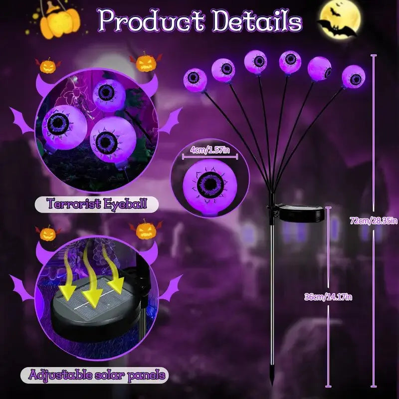 Spooky Solar-Powered Eyeball Garden Lights for Halloween