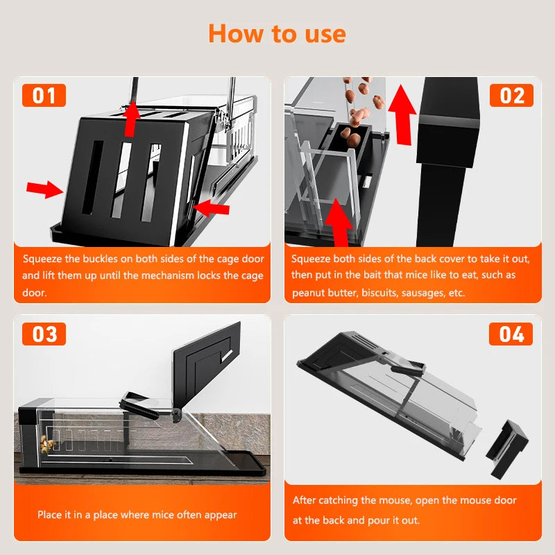 Smart Rodent Control Cage with Quick-Release Trigger