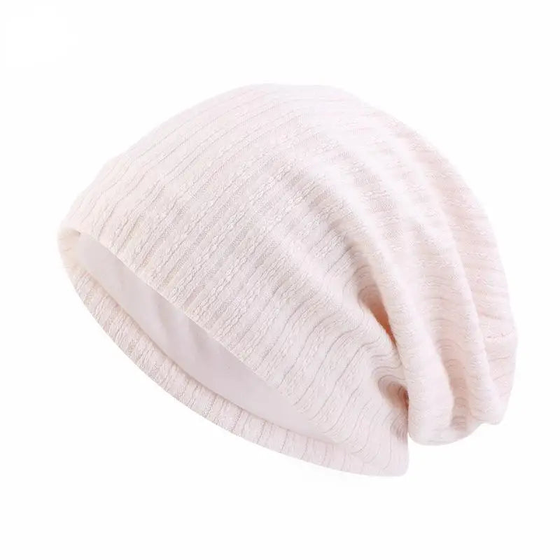 Textured Cotton Beanie for Spring and Fall Comfort