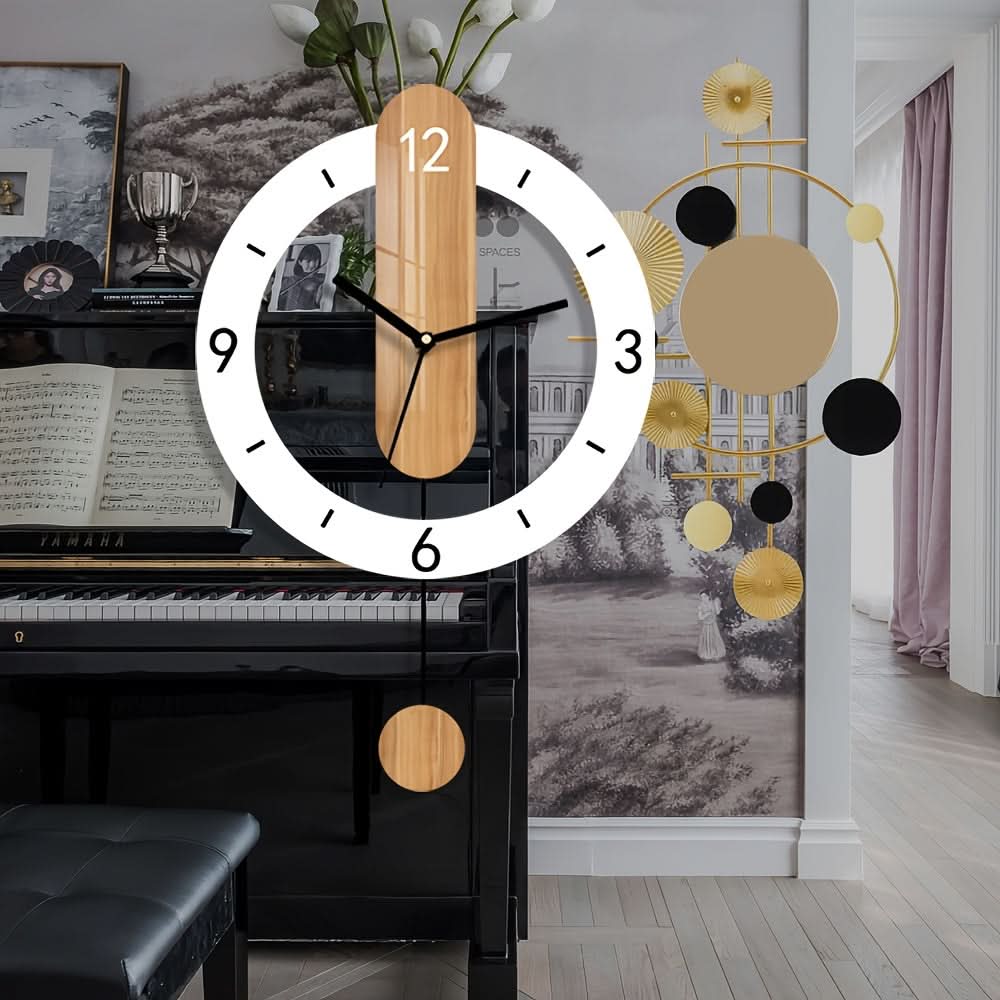 Elegant Pendulum Wall Clock with Wooden Finish