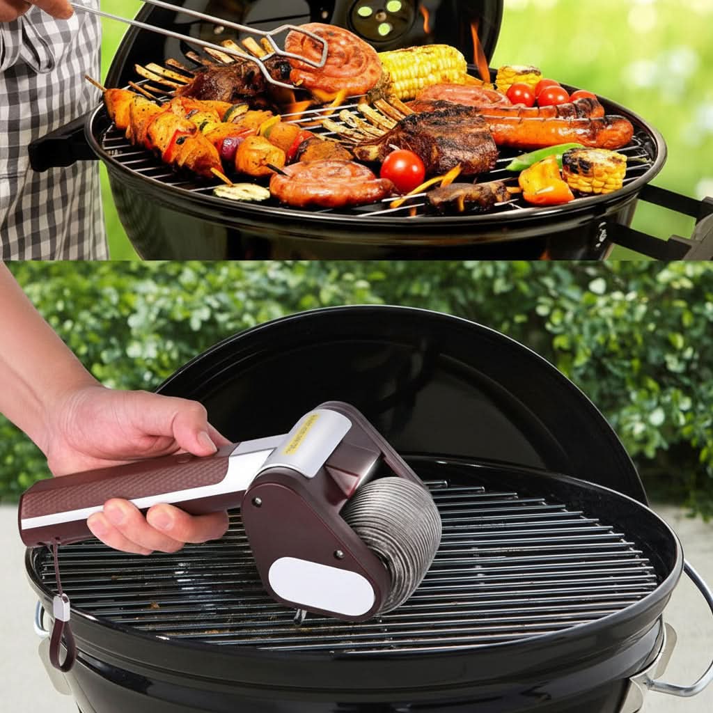 GrillMaster Pro – Electric BBQ Cleaning Brush with Roller